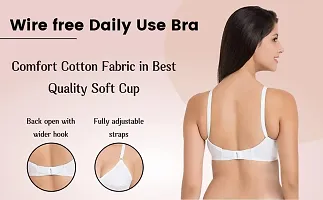 Yatika Fashion Women Cotton Non Padded Non-Wired Regular Bra (30, White and Skin) (Set of 3)-thumb4