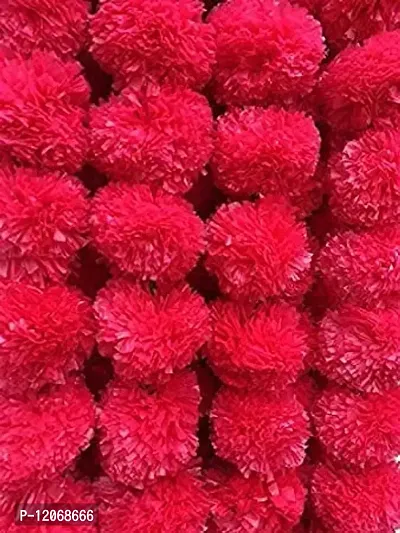 The Trends Set of 5 Red Garland of Artifical Marigold Flower/ gende ke phool ki mala for Decoration of Home/Shop/Office/Building/Gates/Temples/ on Diwali/Durga Pooja/Navratri/dussehra/Marriages-thumb0