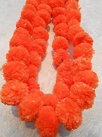 The Trends Set of 5 Garland of Artifical Marigold Flower/ Gende ke phool ki mala for Decoration of Home/Shop/Office/Gates/Temples/ on Diwali/Durga Pooja/Navratri/dussehra/Marriages - (Orange)-thumb1