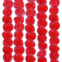 The Trends Set of 5 Red Garland of Artifical Marigold Flower/ gende ke phool ki mala for Decoration of Home/Shop/Office/Building/Gates/Temples/ on Diwali/Durga Pooja/Navratri/dussehra/Marriages-thumb1