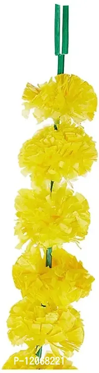 The Trends Set of 5 Garland of Artifical Marigold Flower/ Gende ke phool ki mala for Decoration of Home/Shop/Office/Gates/Temples/ on Diwali/Durga Pooja/Navratri/dussehra/Marriages - (Yellow)-thumb2