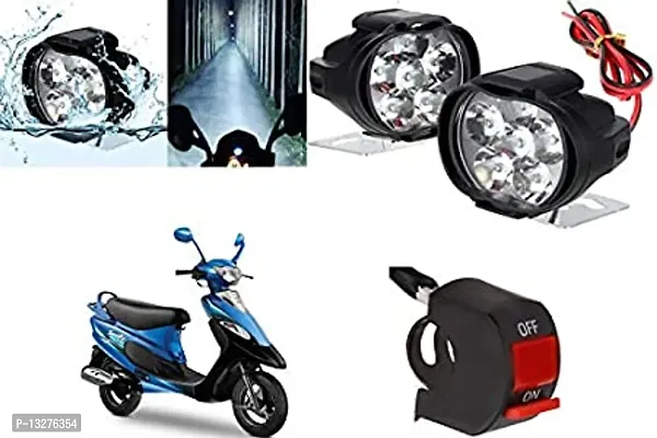 Led Head Light High Power For All Bike/Car/Scooty Waterproof Fog Head Lamp (2 Set, Free On/Off Switch)