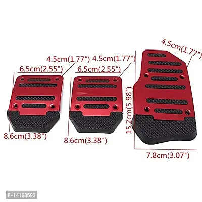 3 Pcs Non-Slip Manual CS-373 Car Pedals Kit Sports Pad Covers Set Compatible with Mahindra XUV-300 (Red) Visit the Oshotto Store-thumb3