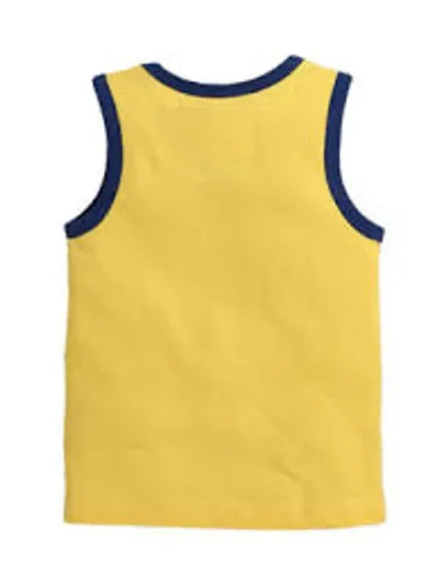 Stylish Yellow Cotton Printed Vest For Boys