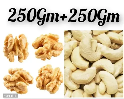 Walnut Kernels/ Whole Cashews Pack Of 2 (250 Gm Each)500gm