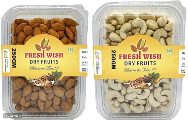 Almond,Cashew Combo Dry Fruit Pack(250g each)500Gm-thumb0