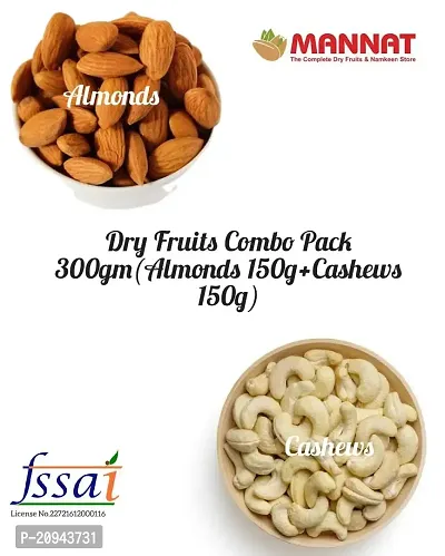 Dry Fruits Combo Pack 300gm(Almonds 150g+Cashews 150g)