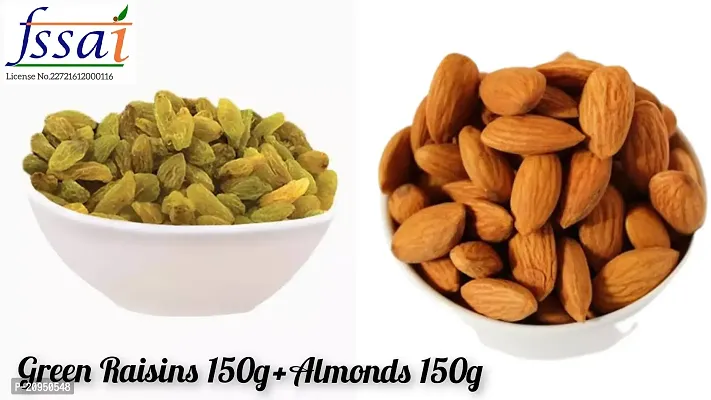 300gm Value pack (Green Raisins 150g+Almonds 150g)