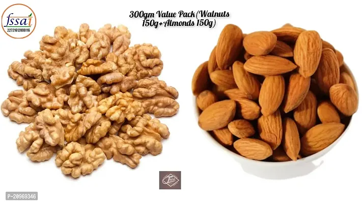 Almonds is known as the King of Nuts are off-white in color, covered by a thin brownish skin, and encased in a hard shel  Walnut Kernels are the edible, wrinkled, brown-colored nuts, enclosed in a bro