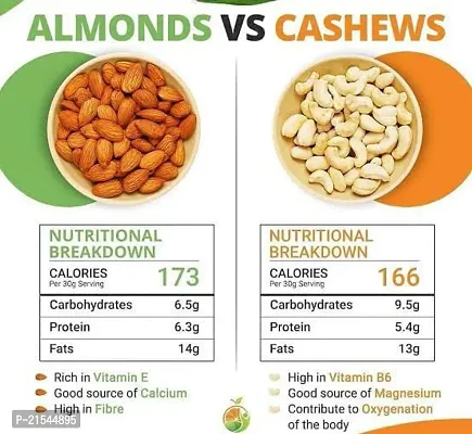 Organic  Almonds Premium Large  Cashews 500gm(250gm each)-thumb4