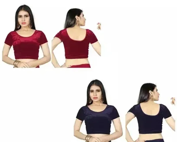 Combo of 2 Stretchable Readymade Velvet Blouses