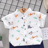 Elegant Cotton Blend Printed Shirts with Shorts For Kids-thumb1