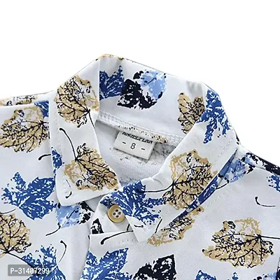 Fabulous White Cotton Blend Printed Shirts with Shorts For Boys-thumb4