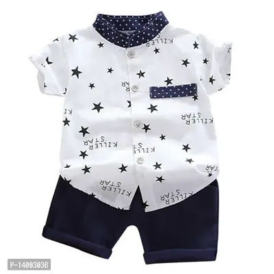 Baby Boys  Baby Girls Casual Shirt Shorts  (White)-thumb3