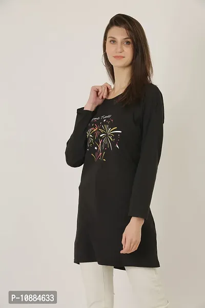 RRAVAYKI Women's Printed Long T-Shirt-thumb3