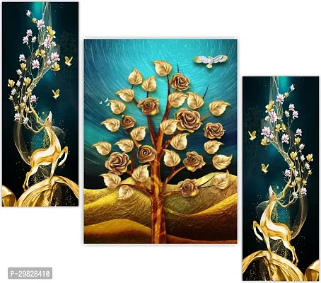 Set of Three Framed Wall Painting for Home Decoration