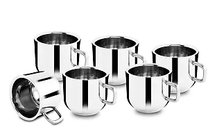 saanvi creations Stainless Steel Tea Cup Set of Six-thumb1