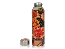 King International Stainless Steel Printed Water Bottle 500 ml - With Advanced Leak Proof- for Men  Women  Kids Diwali Gift, Diwali Gift for Women, Diwali Gifts for Family and Friends (Rose Print)-thumb1