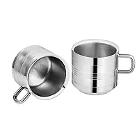 saanvi creations Stainless Steel Tea Cup Set of Two-thumb1