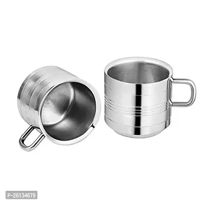 saanvi creations Stainless Steel Tea Cup Set of Two-thumb2