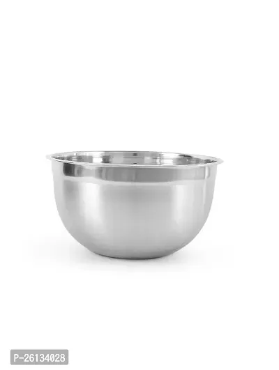 King International Stainless Steel Deep German Mixing Bowl 26 cm , Silver, 2 Piece-thumb2