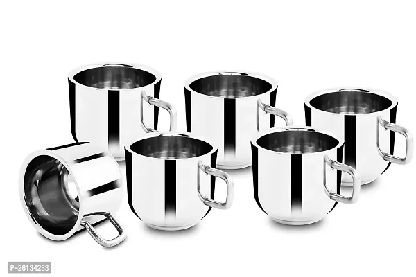 saanvi creations Stainless Steel Tea Cup Set of Six