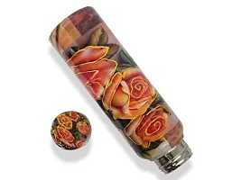 King International Stainless Steel Printed Water Bottle 500 ml - With Advanced Leak Proof- for Men  Women  Kids Diwali Gift, Diwali Gift for Women, Diwali Gifts for Family and Friends (Rose Print)-thumb2