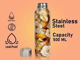 King International Stainless Steel Printed Water Bottle 500 ml - with Advanced Leak Proof- for Men  Women  Kids Diwali Gift, Diwali Gift for Women, Diwali Gifts for Family and Friends-thumb3