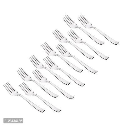 King International Stainless Steel Fork Set, Fork Set of 12, 16 cm, Mirror Polish, Steel Forks Set, Tablefork, Salad Fork, Dinner Fork Set for Home, Kitchen, Restaurant-thumb0