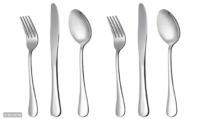 King International Stainless Steel Flatware and Gadgets Fork, Spoon, Knife, Silver, 6 Piece-thumb0