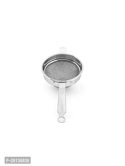 King International Stainless Steel Tea, Coffee and Liquid Strainer Set of 2 pcs (Food Grade Steel) for Kitchen Use, Heavy Gauge with Strong Steel Handles-thumb2