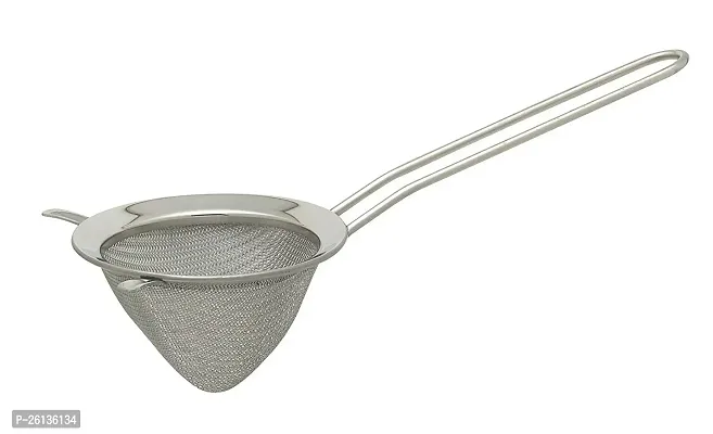 King International Stainless Steel Conical Shape Tea, Coffee,Bar and Liquid Strainer Set of 1 pcs (Food Grade Steel) for Kitchen Use, Heavy Gauge with Strong Steel Handles-thumb2