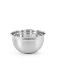 King International Stainless Steel Deep German Mixing Bowl 26 cm , Silver, 2 Piece-thumb2