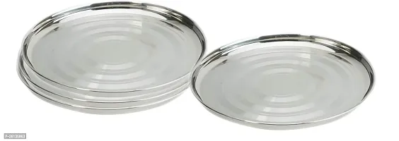 King International Stainless Steel Quarter Plate Set, Silver, 4 Piece-thumb0