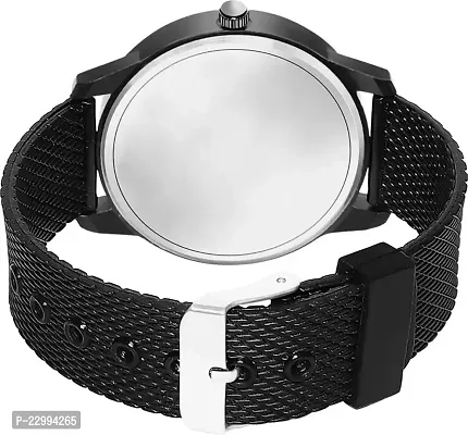 Stylish Black Silicone Analog Watch For Men-thumb2