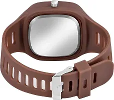 Stylish Brown Silicone Analog Watch For Men-thumb1