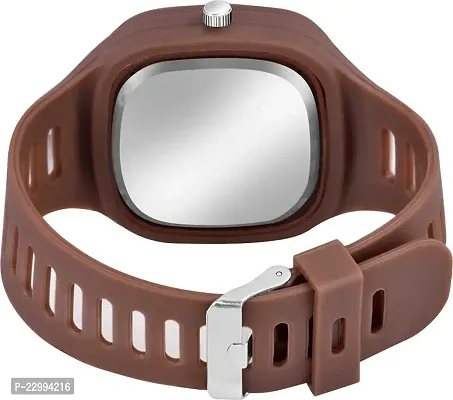 Stylish Brown Silicone Analog Watch For Men-thumb2