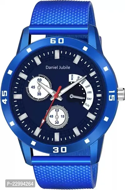 Stylish Blue Silicone Analog Watch For Men-thumb5