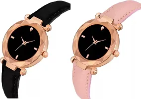 Stylish Women Genuine Leather Analog Watch Pack of 2-thumb2