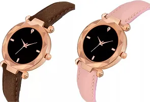 Stylish Women Genuine Leather Analog Watch Pack of 2-thumb2