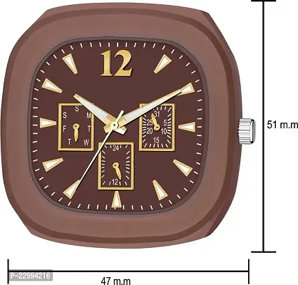 Stylish Brown Silicone Analog Watch For Men-thumb3