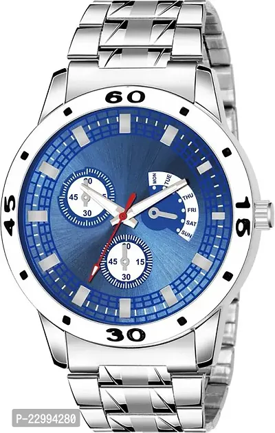 Stylish Blue Metal Analog Watch For Men-thumb0