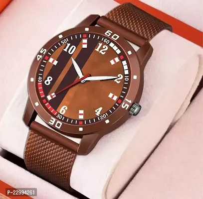 Stylish Brown Silicone Analog Watch For Men