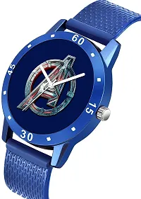 Stylish Blue Silicone Analog Watch For Men-thumb2