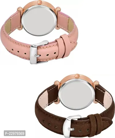 Stylish Women Genuine Leather Analog Watch Pack of 2-thumb2