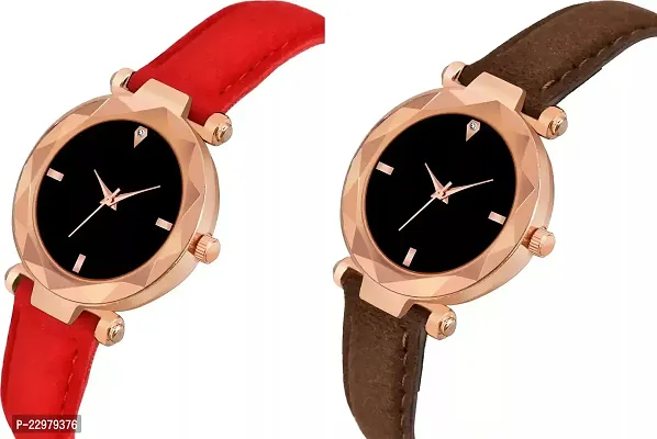 Stylish Women Genuine Leather Analog Watch Pack of 2-thumb3