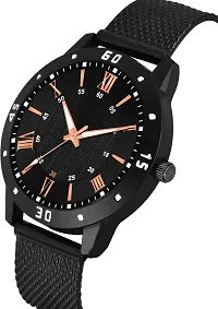 Stylish Black Silicone Analog Watch For Men Watch With Bracelet-thumb2