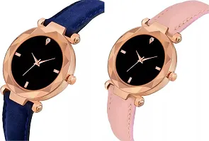 Stylish Women Genuine Leather Analog Watch Pack of 2-thumb2