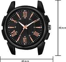 Stylish Black Genuine Leather Analog Watch For Men-thumb2