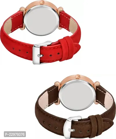 Stylish Women Genuine Leather Analog Watch Pack of 2-thumb2